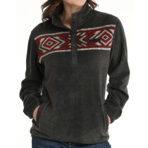 Cinch Charcoal Fleece Pullover for Women