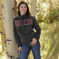 Cinch Charcoal Fleece Pullover for Women