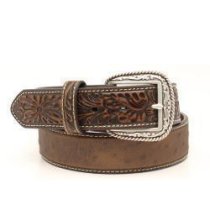 Ariat Ostrich & Tooled Tabs Belt for Men
