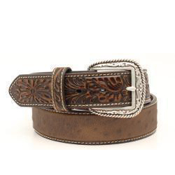 Ariat Ostrich & Tooled Tabs Belt for Men