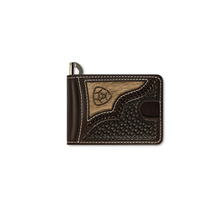 Ariat Bifold Money Clip Style Wallet - Calf Half Overlay