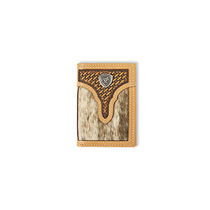 Ariat Trifold Wallet Calf Hair Basket Weave