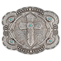 Blazin Roxx Ladies Buckle Feather Cross Arrows