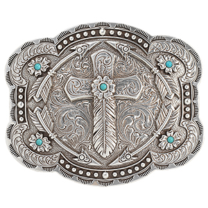 Blazin Roxx Ladies Buckle Feather Cross Arrows