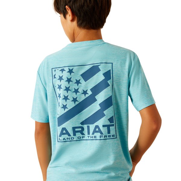Ariat Charger Diagonal Flag T-Shirt for Boys M
