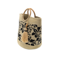 Joy Susan Lydia Jute Tote with Wood Handles