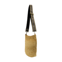 Joy Susan Sonny Jute Bucket Bag with Emboidered Guitar Strap