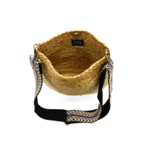 Joy Susan Sonny Jute Bucket Bag with Emboidered Guitar Strap
