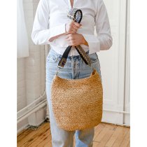 Joy Susan Sonny Jute Bucket Bag with Emboidered Guitar Strap