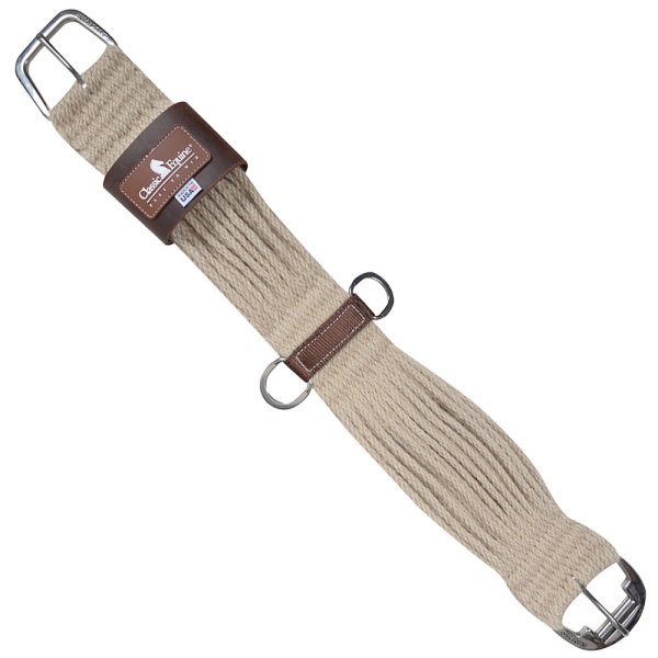 Classic Equine Mohair Cinch w/ Leather Center, 31-strand Straight