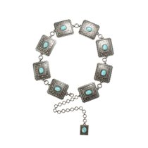 Ariat Scalloped Square Concho Chain Belt Turquoise
