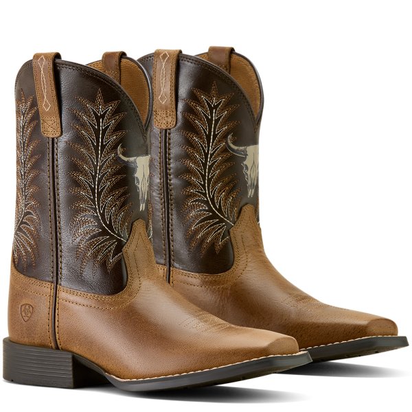 Ariat Stampede Wide Square Toe Western Boots for Kids