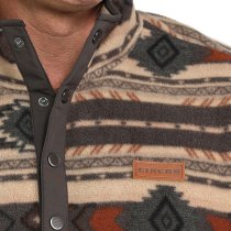 Cinch Polar Fleece Pullover for Men - Brown Print