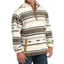 Cinch Polar Fleece Pullover for Men - Cream Print