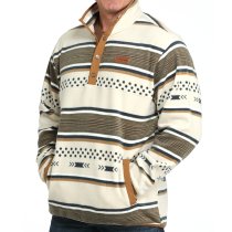 Cinch Polar Fleece Pullover for Men - Cream Print