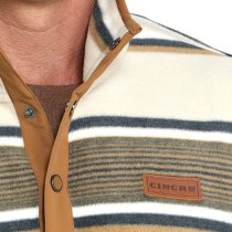 Cinch Polar Fleece Pullover for Men - Cream Print