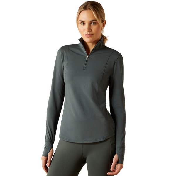 Ariat Gridwork 1/4 Zip LS Baselayer Shirt for Women M