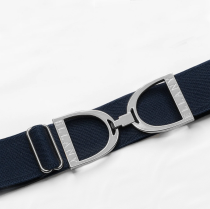 Ellany Silver Stirrup Elastic Belt - Navy