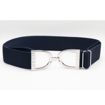 Ellany Silver Stirrup Elastic Belt - Navy