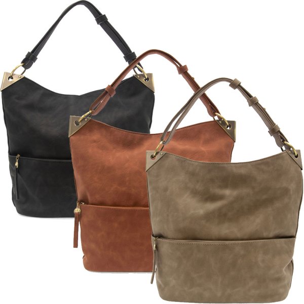 Joy Susan Darcy Zip Front Pocket Bucket Bag