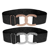 Dapplebay Glitter Horse Shoe Elastic Belt - Black