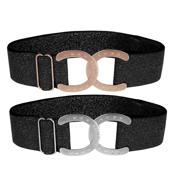 Dapplebay Glitter Horse Shoe Elastic Belt - Black