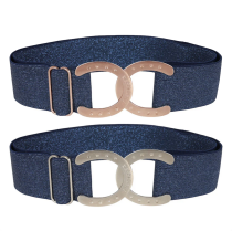 Dapplebay Glitter Horse Shoe Elastic Belt - Navy