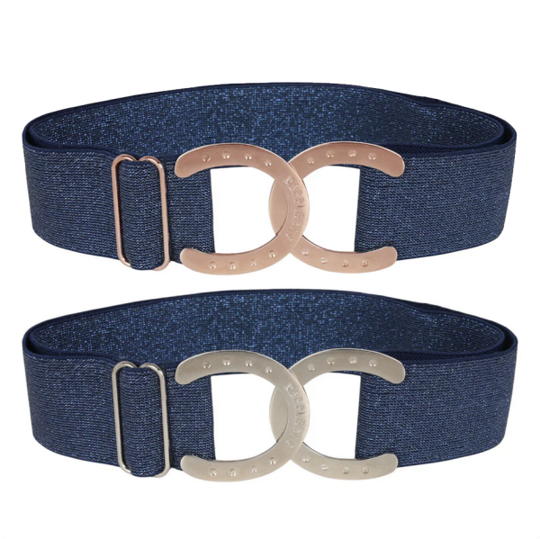 Dapplebay Glitter Horse Shoe Elastic Belt - Navy