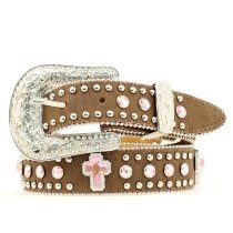 Nocona Pink Crystal Cross Belt