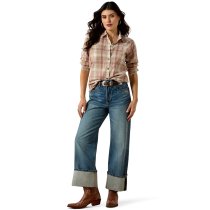 Ariat Billie Jean Shirt for Women - White Pepper Corral Plaid