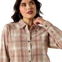 Ariat Billie Jean Shirt for Women - White Pepper Corral Plaid