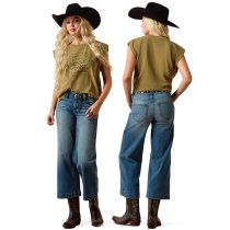 Ariat Jasmine Wide Leg Crop Jeans in Perfect Rise