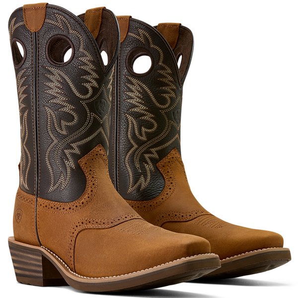 Ariat Heritage Roughstock Boots in Brown Oiled Rowdy