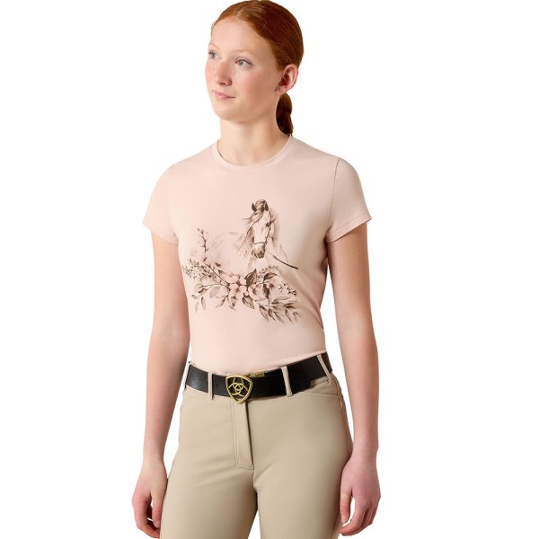 Ariat Ethereal Equine T-Shirt for Girls – Sepia Rose