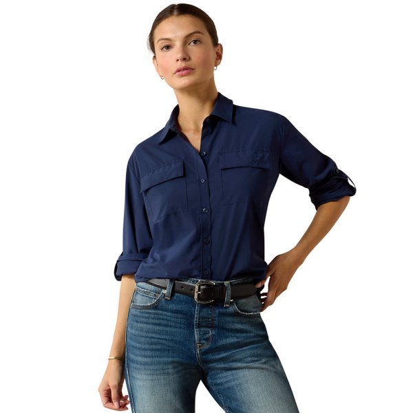 Ariat SolVeil Button-Down Shirt – Navy