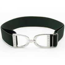 Hudson x Ellany Hunter 1.5″ Silver Stirrup Elastic Belt