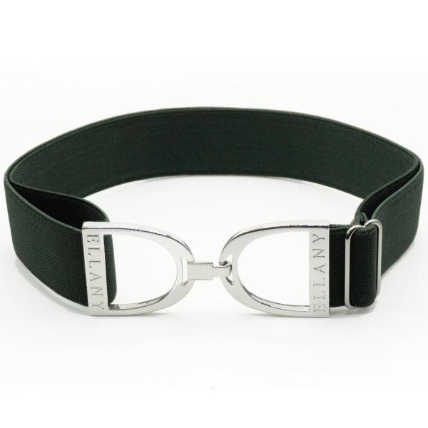 Hudson x Ellany Hunter 1.5" Silver Stirrup Elastic Belt