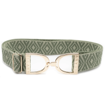 Hudson x Ellany Ornata Sage 1.5″ Gold Stirrup Elastic Belt