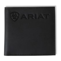 Ariat Bi-fold Black Wallet with Embossed Logo and Shield