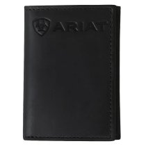Ariat Men’s Trifold Black Wallet – Embossed Logo