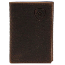 Ariat Trifold Brown Wallet – Shield Logo