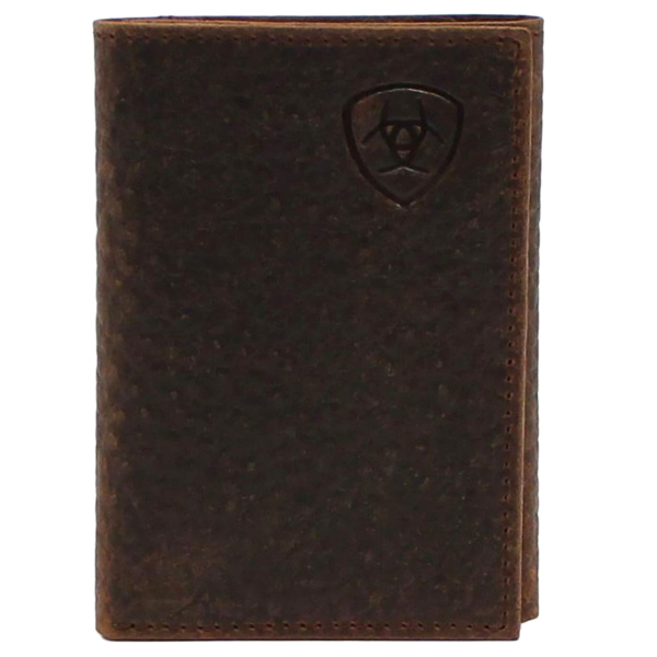 Ariat Trifold Brown Wallet – Shield Logo