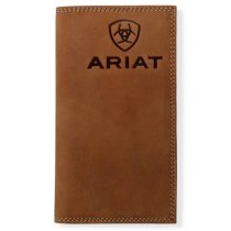 Ariat Men’s Rodeo Wallet – Embossed Logo Medium Brown