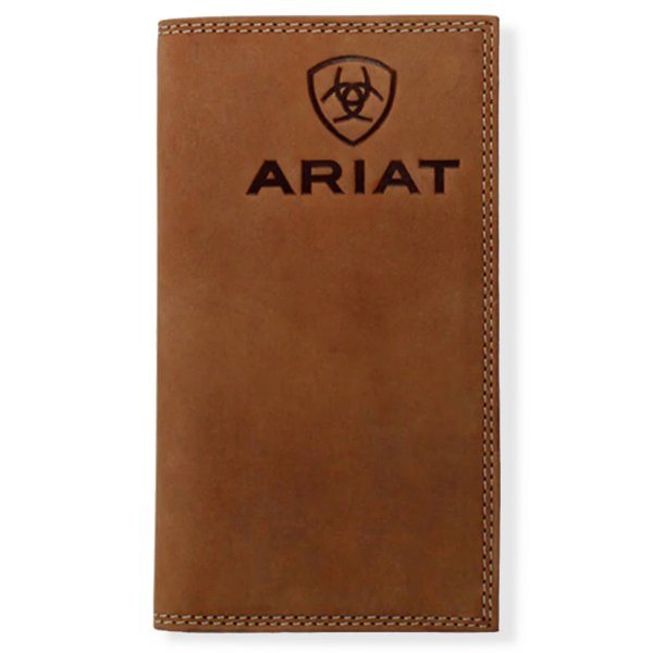 Ariat Men’s Rodeo Wallet – Embossed Logo Medium Brown