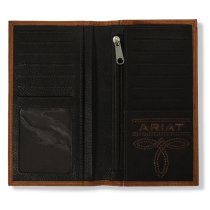 Ariat Men’s Rodeo Wallet – Embossed Logo Medium Brown