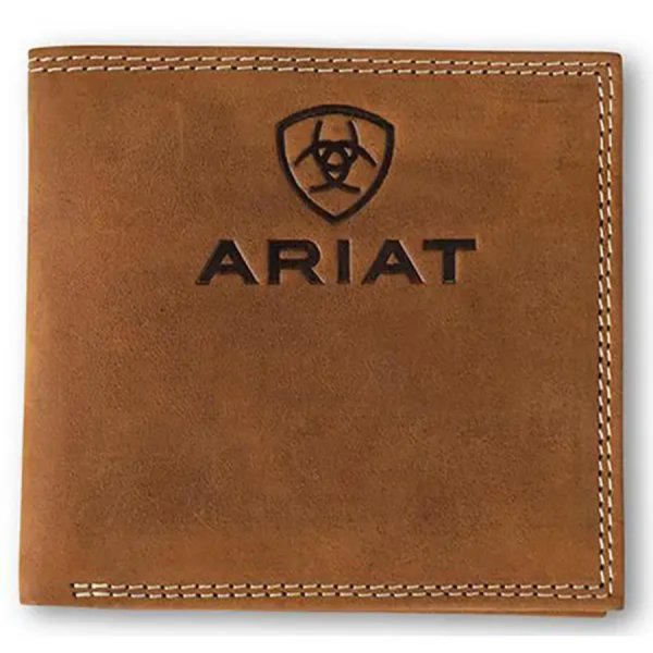 Ariat Bi-fold Wallet with Embossed Logo and Shield