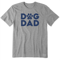 Life is Good Dog Dad Crusher Tee – Men's Heather Gray T-Shirt