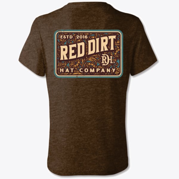 Red Dirt Hat Co. Tooled Leather T-Shirt – Brown