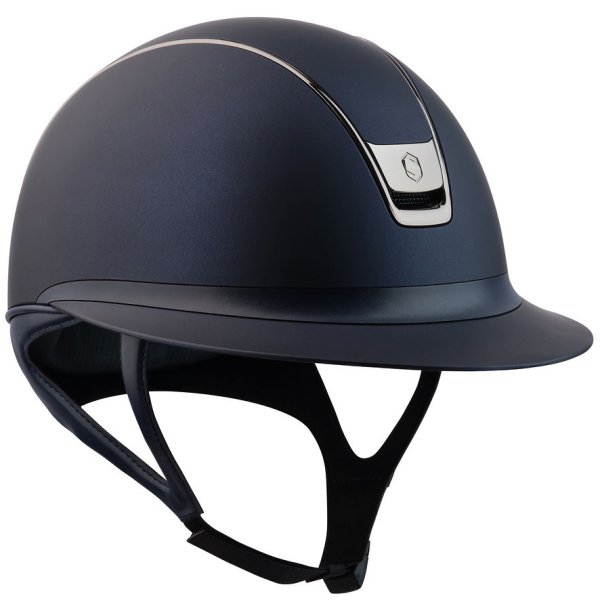Samshield Miss Shield 2.0 Shadowmatt Riding Helmet – Matte Blue with Black Chrome Trim