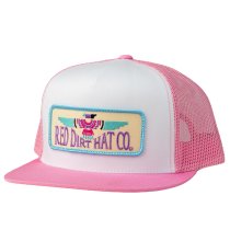 Red Dirt Hat Co. Thunderbird Trucker Cap – Pink & White